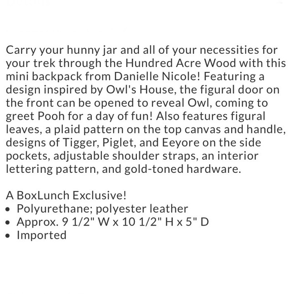 DANIELLE NICOLE DISNEY WINNIE THE POOH Owl’s House Figural MINI BACKPACK! - Picture 6 of 6